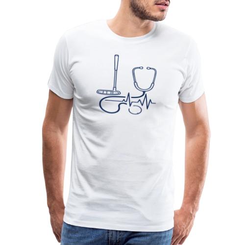 Golf Heartbeat EKG - Medical Pro Gift Tee - Men's Premium T-Shirt