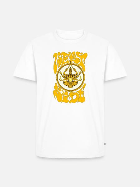 Weed Yogi in Golden Mandala - Men's Premium T-Shirt - white