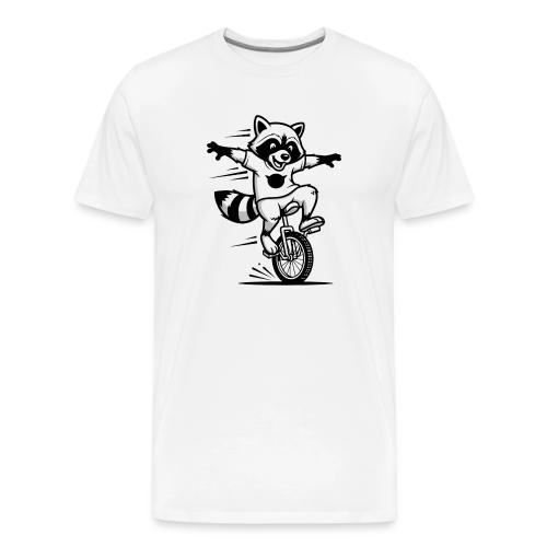 Unicycle Fox Cartoon - Men's Premium T-Shirt
