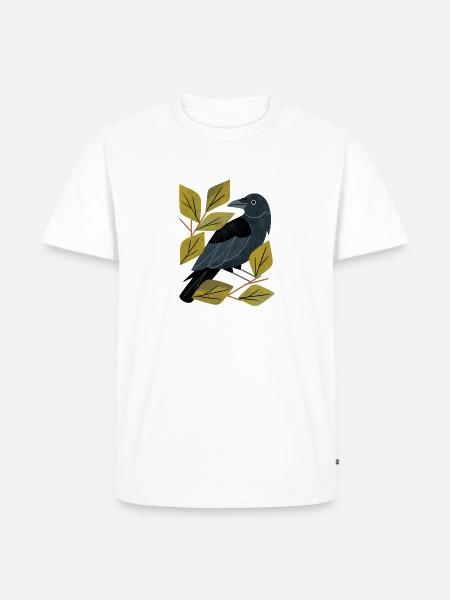 Perching Raven - Men's Premium T-Shirt - white