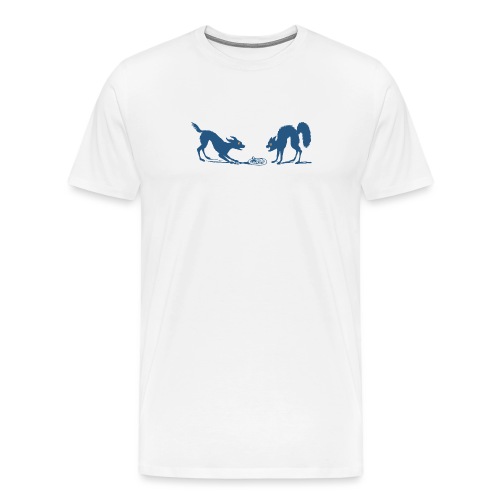 Dog vs Cat Food Fight - Men's Premium T-Shirt