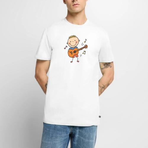 Cartoon Boy Playing Guitar Kids T-Shirt - Men's Premium T-Shirt