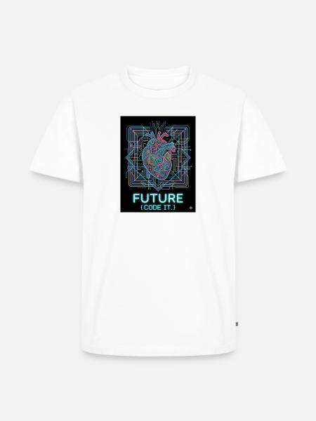 Future Code Heart Neon Circuit - Men's Premium T-Shirt - white