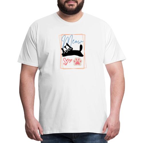 Meow Cat Paw Cute Kitty Lover Design - Men's Premium T-Shirt
