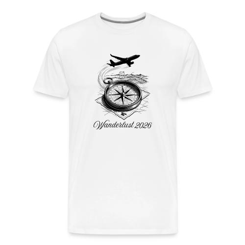 Wanderlust 2026 T-Shirt | Minimalist Travel Plane - Men's Premium T-Shirt