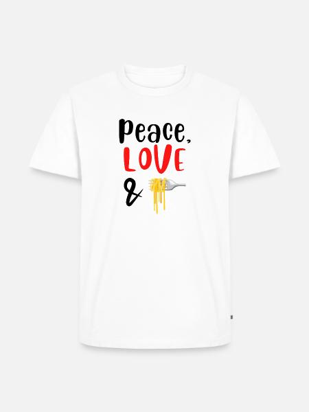 Peace Love and Spaghetti - Men's Premium T-Shirt - white