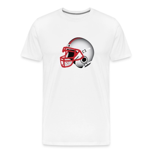Custom Football Helmet Red on White - Men's Premium T-Shirt