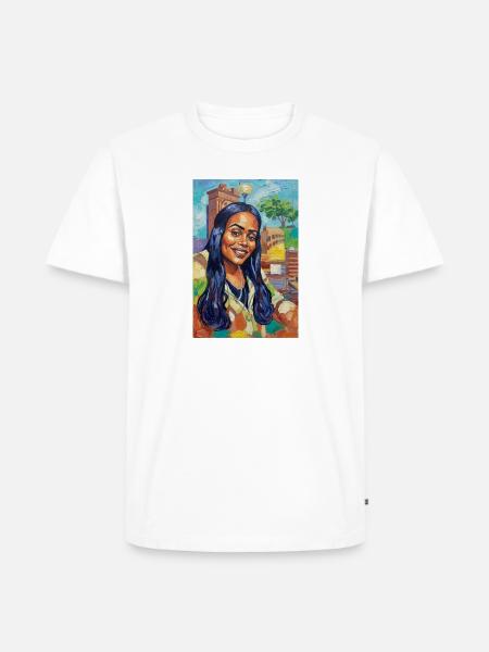 Bluehair City Portrait - Men's Premium T-Shirt - white