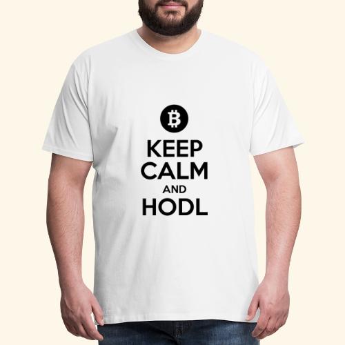 Keep Calm and HODL, Bitcoin, Meme, BTC - Men's Premium T-Shirt