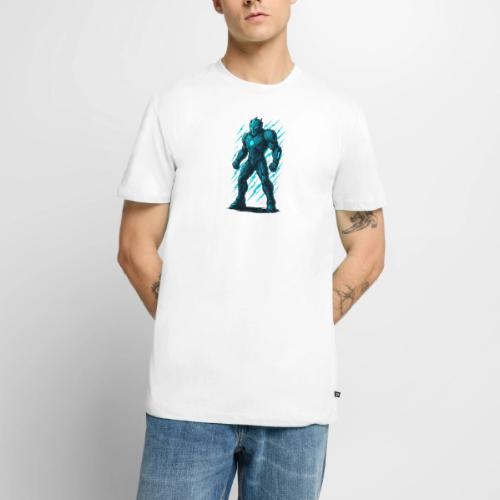 Futuristic Armored Superhero Warrior Art - Men's Premium T-Shirt