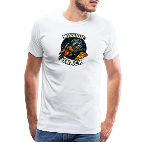 Mission Snack Raccoon Pizza Space Design - Men's Premium T-Shirt