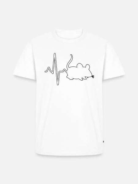 mouse heartbeat - Men's Premium T-Shirt - white