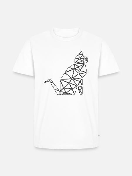 cat polygon - Men's Premium T-Shirt - white