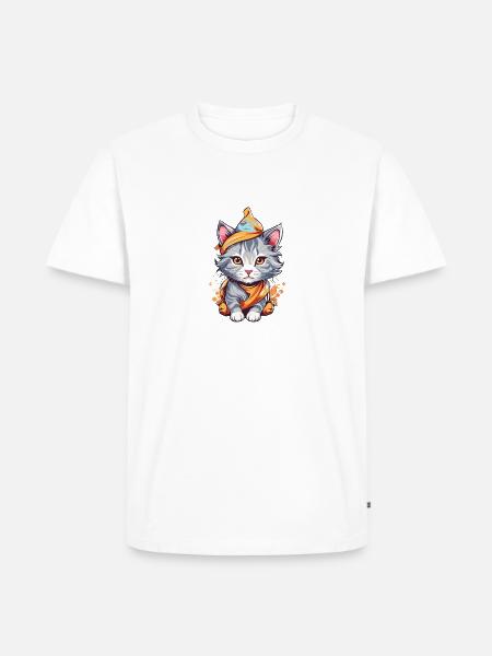 Cute Cat - Men's Premium T-Shirt - white