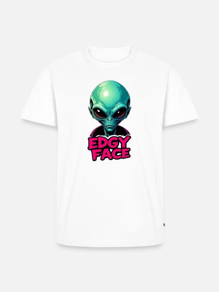 Edgy Face Martian - Men's Premium T-Shirt - white