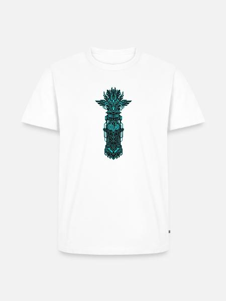 Neon Circuit Totem - Men's Premium T-Shirt - white