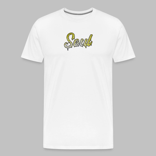 SOUL Yellow and White Halftone Gradient Logo - Men's Premium T-Shirt