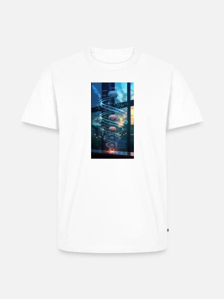 Neon Brain Spiral Science - Men's Premium T-Shirt - white