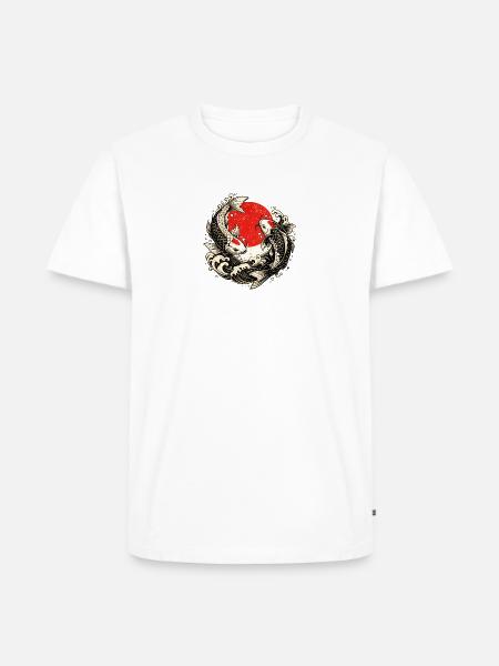 Koi Swirl Red Sun Wave - Men's Premium T-Shirt - white