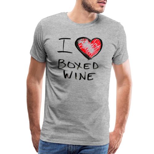 I Love Boxed Wine | Dry Erase Hand Drawn Design - Men's Premium T-Shirt