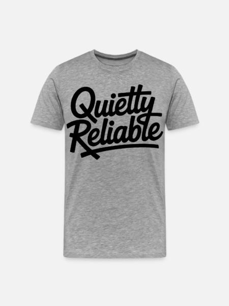 Quietly Reliable Script Logo - Men's Premium T-Shirt - heather gray