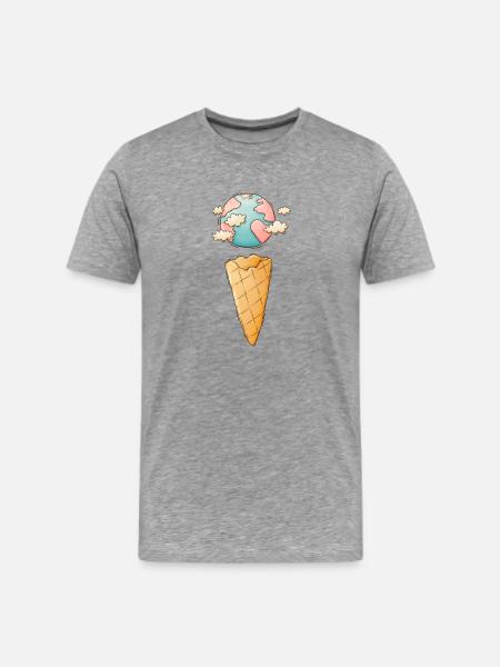 Ice Cream Cone Planet - Men's Premium T-Shirt - heather gray