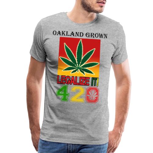 Screaming 420 Oakland Grown Weed Marijuana Design - Men's Premium T-Shirt
