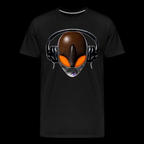 Reptoid Orange Alien DJ Music Lover - Men's Premium T-Shirt
