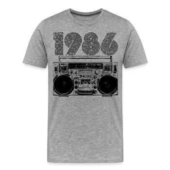 1986 Boombox - Men's Premium T-Shirt - heather gray - Front - Liam (192cm)