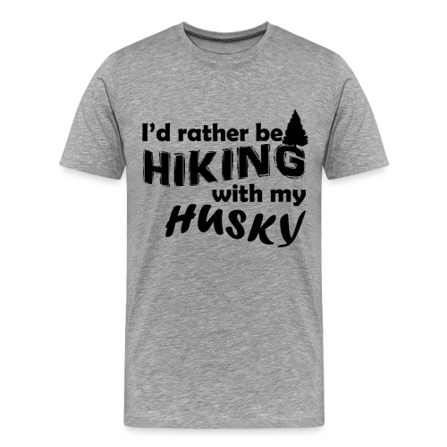 HIKING HUSKY (BLACK) - Men's Premium T-Shirt