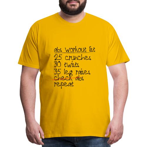 Abs Workout List - Men's Premium T-Shirt