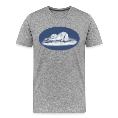 Arctic Fox on snow - Men's Premium T-Shirt
