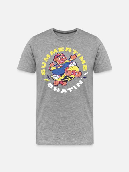 Sesame Street Design Ernie Summer Time Skatin' - Men's Premium T-Shirt - heather gray