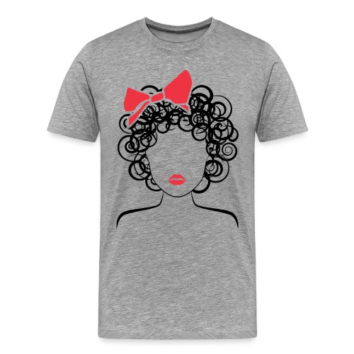 Coily Girl with Red Bow_Global Couture_logo Long S - Men's Premium T-Shirt