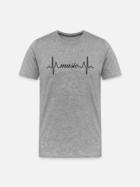 Music ECG heartbeat - Men's Premium T-Shirt - heather gray