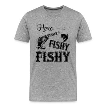 Funny Fishing Shirt - Men's Premium T-Shirt - heather gray - Front - Liam (192cm)