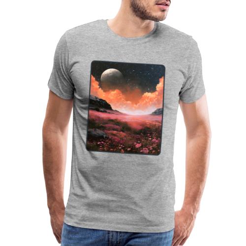 Moonlit Fantasy Flower Landscape - Men's Premium T-Shirt