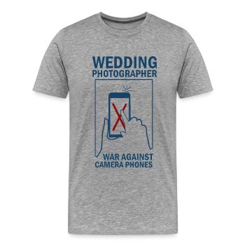 Wedding Photographers Against Camera Phones - Men's Premium T-Shirt - heather gray - Front - Liam (192cm)