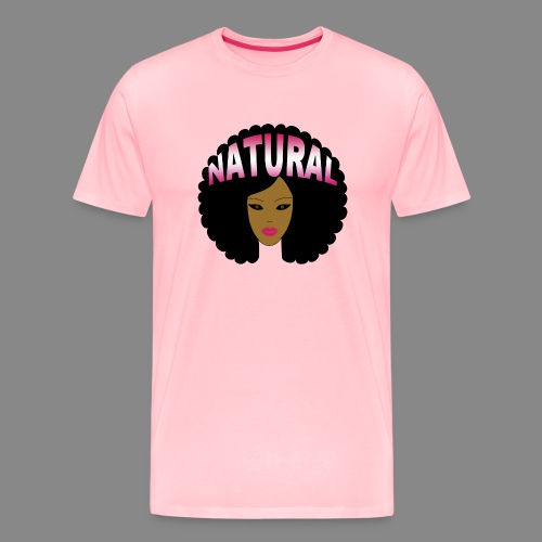 Natural Afro (Pink) - Men's Premium T-Shirt