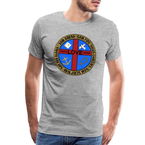 Five Solas Faith Hope Love Shirt–Christian Symbols - Men's Premium T-Shirt