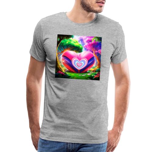 Double heart, fantasy, landscapes enjoy the magic - Men's Premium T-Shirt