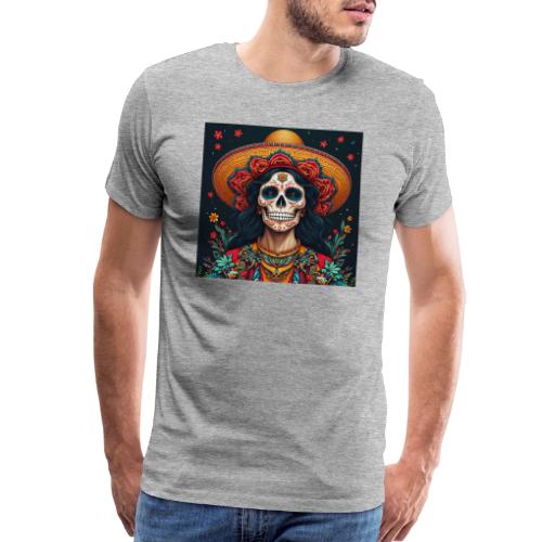 Charra Skull Art | Traditional Mexican Design - Men's Premium T-Shirt