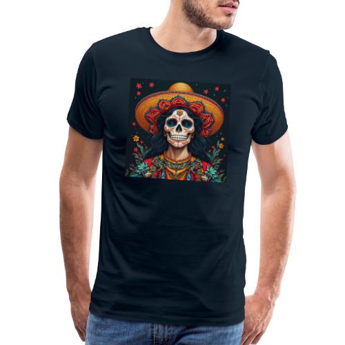 Charra Skull Art | Traditional Mexican Design - Men's Premium T-Shirt