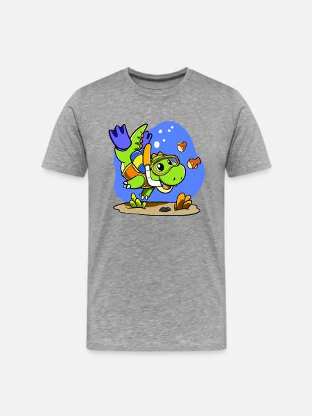 Scuba Dino - Men's Premium T-Shirt - heather gray