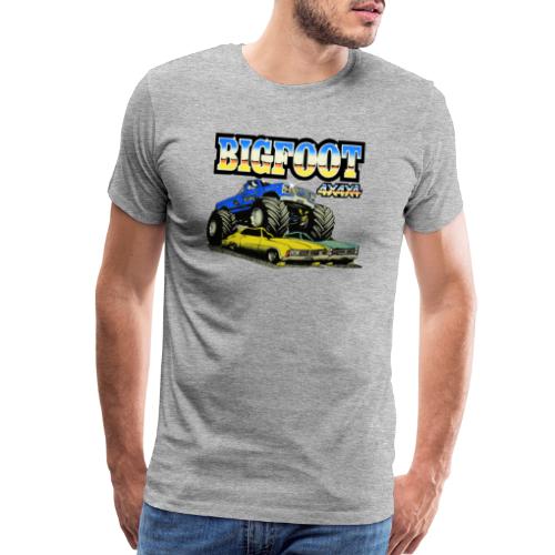 Old School Classic BIGFOOT 3 Crushing Cars - Men's Premium T-Shirt
