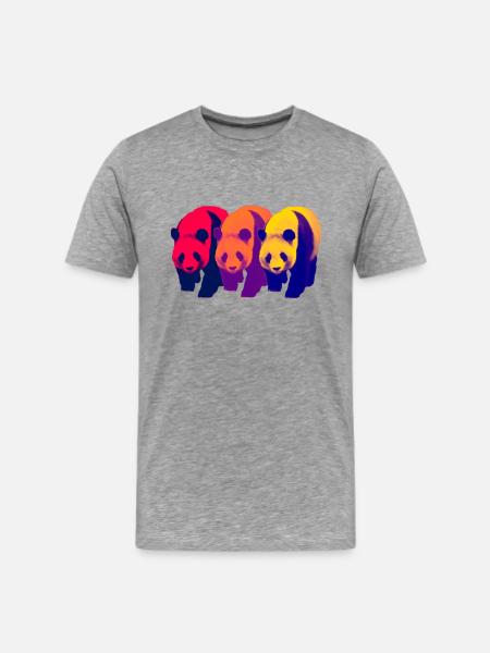 Panda trio 1 - Men's Premium T-Shirt - heather gray