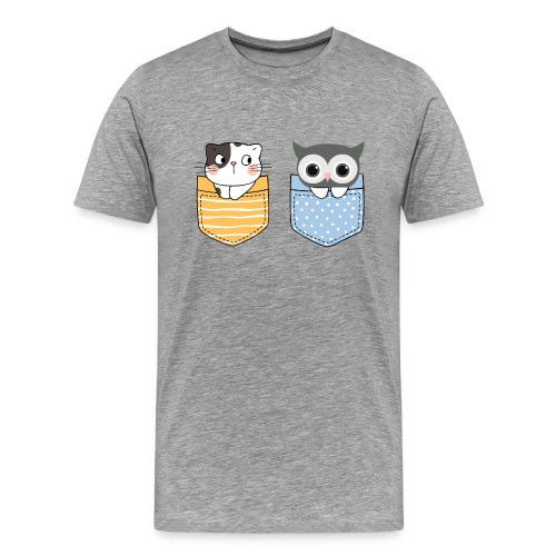 cat and owl - Men's Premium T-Shirt
