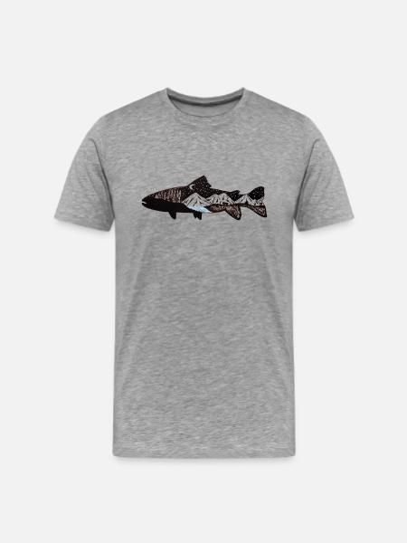 Mountain Trout - Men's Premium T-Shirt - heather gray