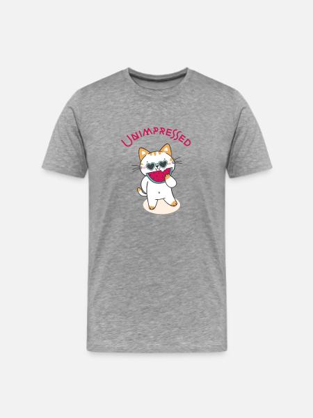Unimpressed Funny Angry Cat - Men's Premium T-Shirt - heather gray
