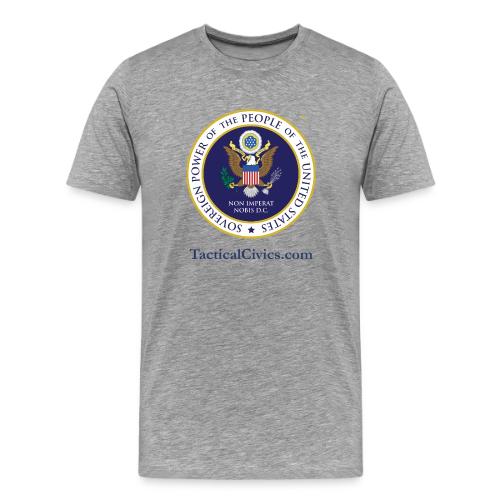 The People's Seal with blue url - Men's Premium T-Shirt
